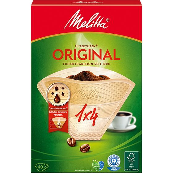 Фильтры для кофеварок неотбеленные Melitta ORIGINAL №4, 40 штук