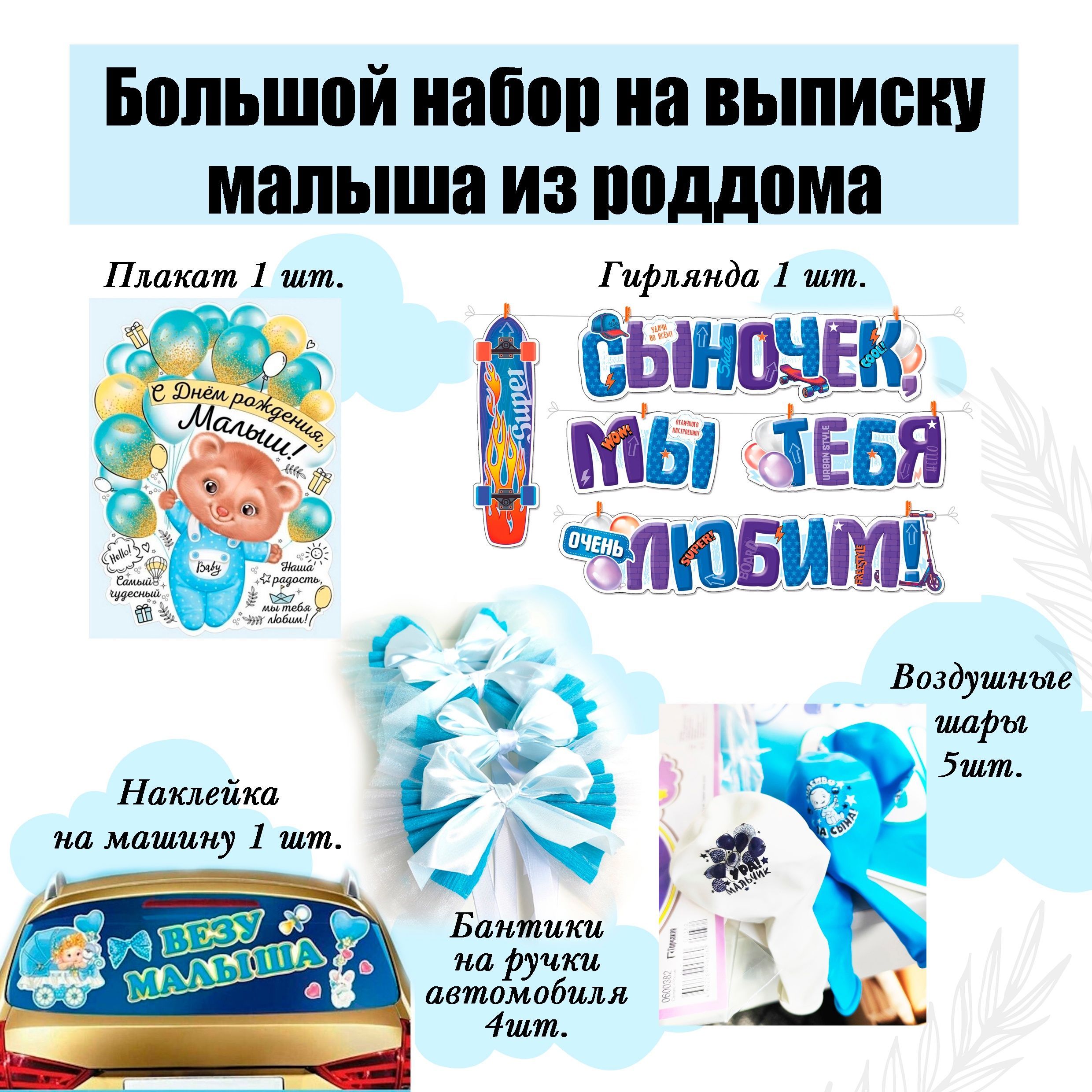 Плакат на выписку из роддома для мальчика
