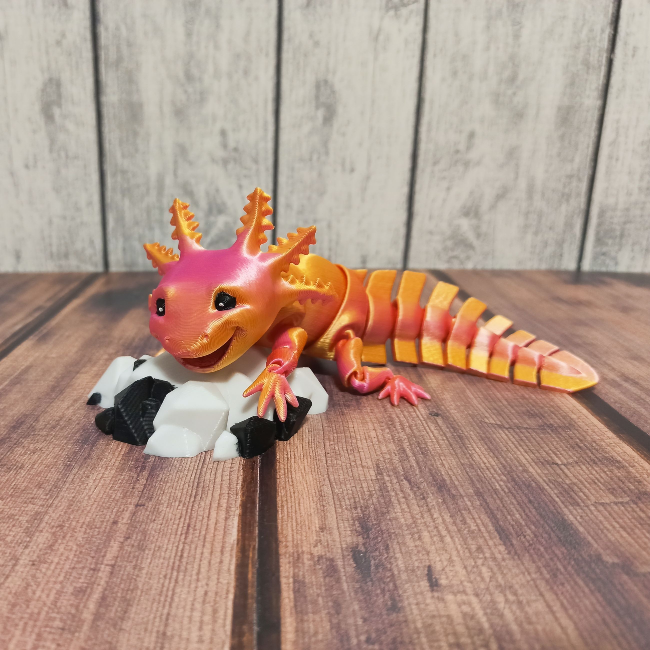 Аксолотль из воздушного пластилина. Игрушка подвижная ящерица. Axolotl 3d Printer