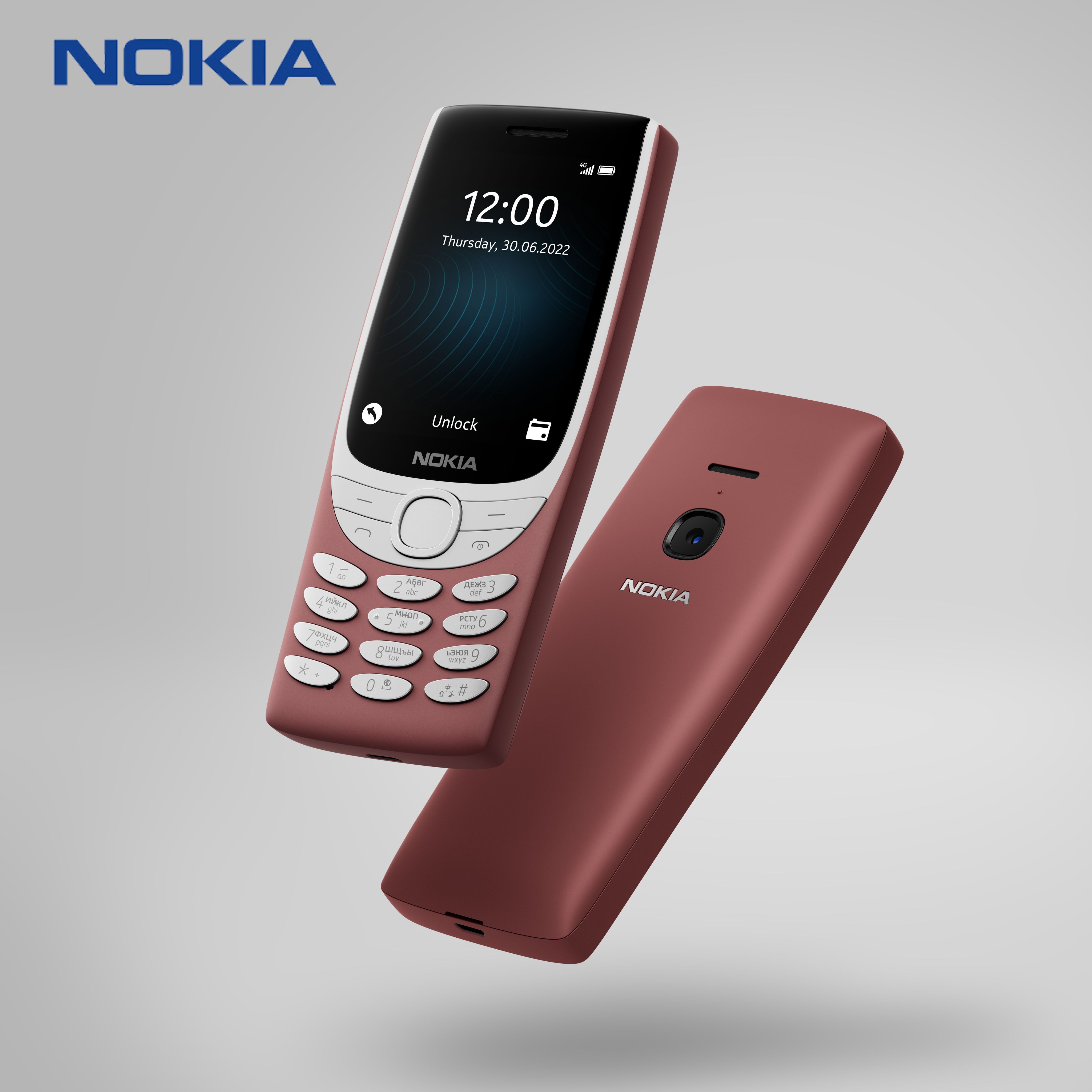 Nokia Мобильный телефон 8210 4G, бордовый