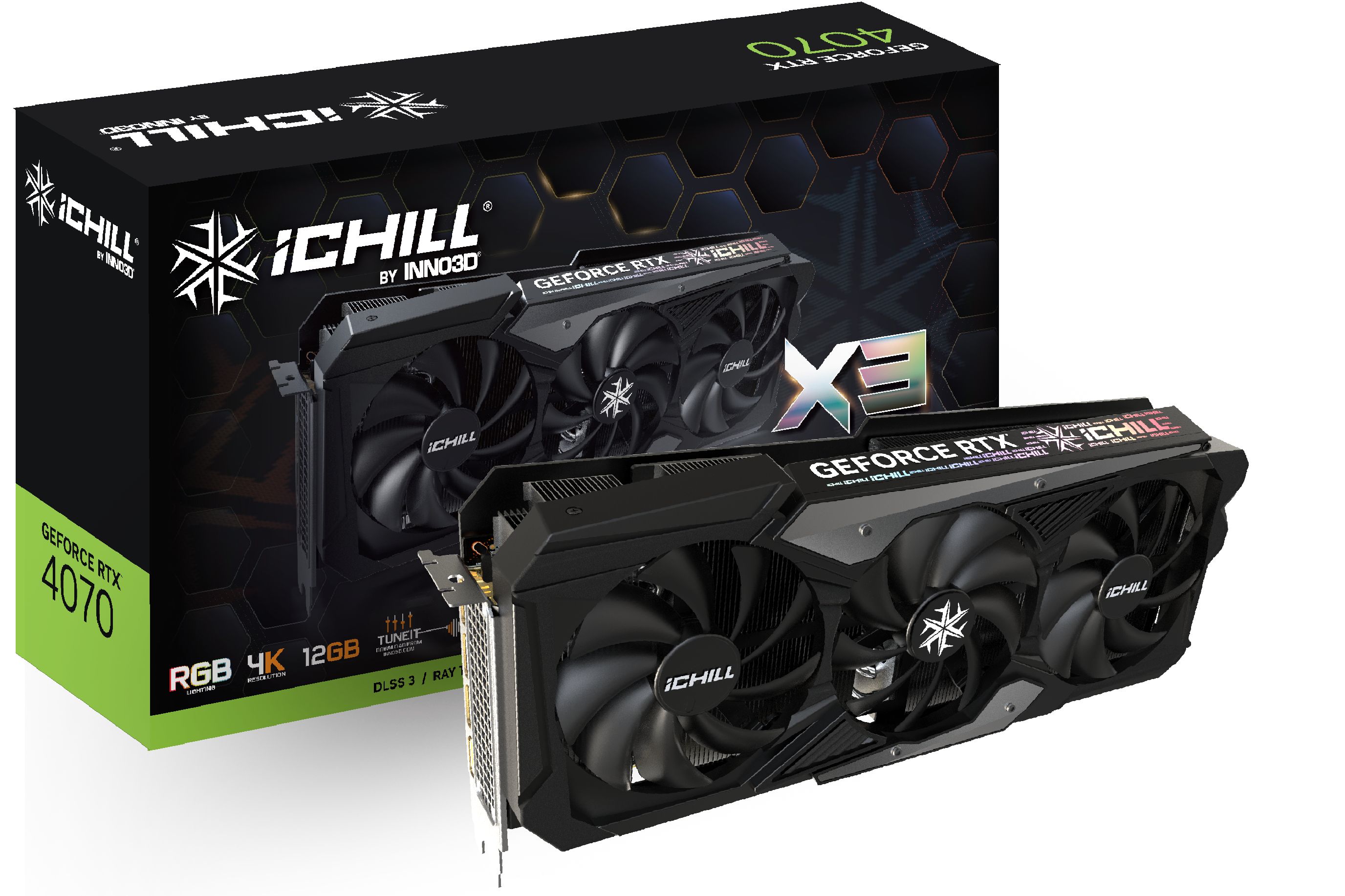 Inno3DВидеокартаGeForceRTX4070ICHILLX312ГБ(C40703-126XX-186148H).Уцененныйтовар