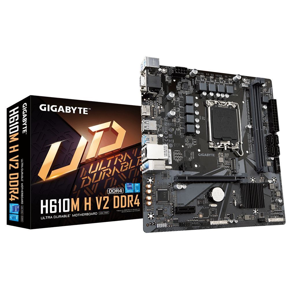 Материнская плата Gigabyte H610M H V2, Soc-1700, Intel H610, mATX