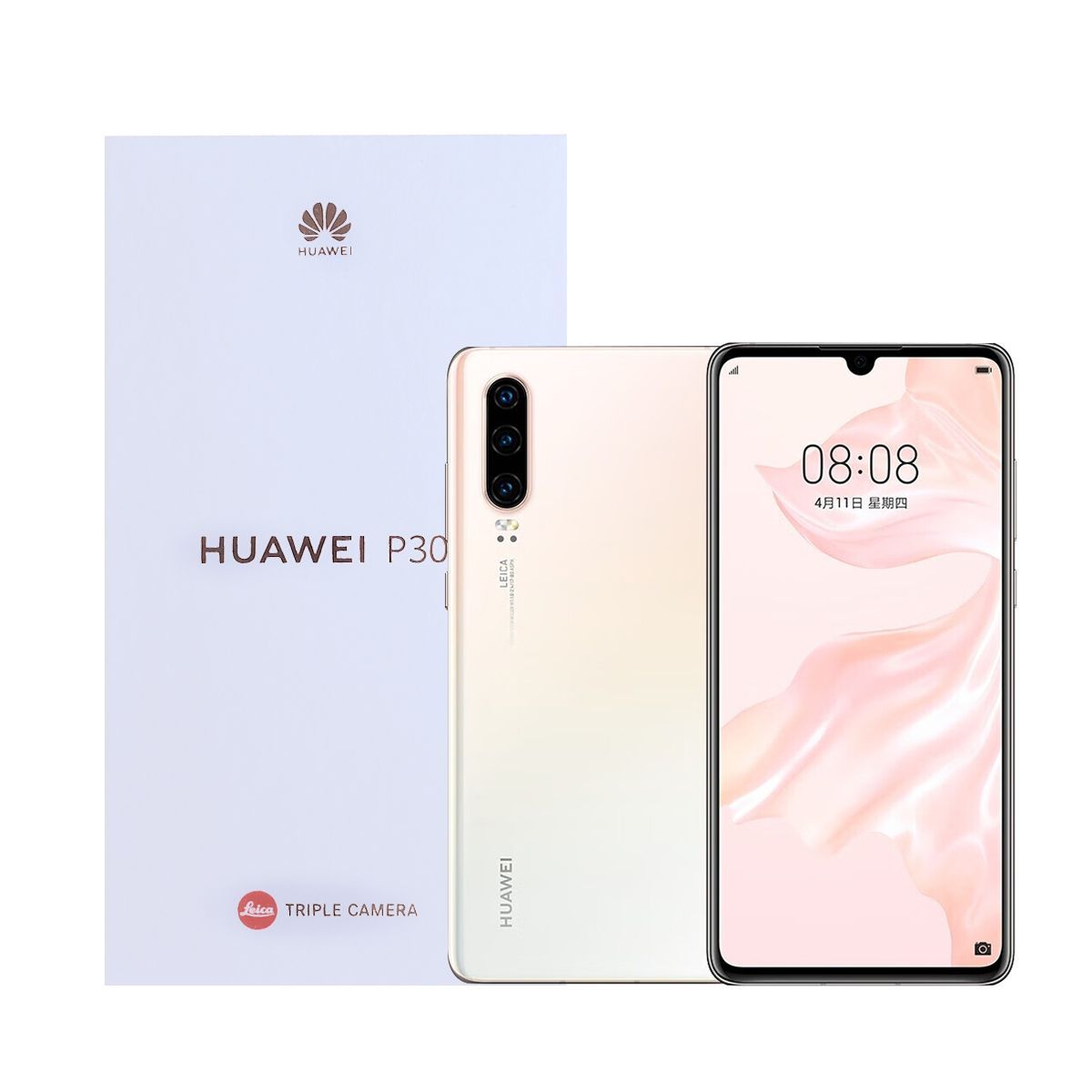 HUAWEI Смартфон HUAWEI P30 6+128GB,Pearlescent white 6/128 ГБ, белый