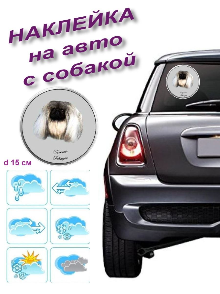 Наклейка на авто с собакой Пекинес - купить по выгодным ценам в  интернет-магазине OZON (265925435)