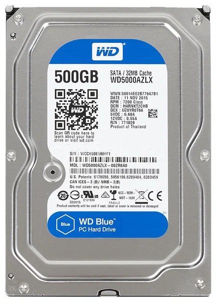 Western Digital 500 ГБ Внутренний жесткий диск (WD5000AZLX) 