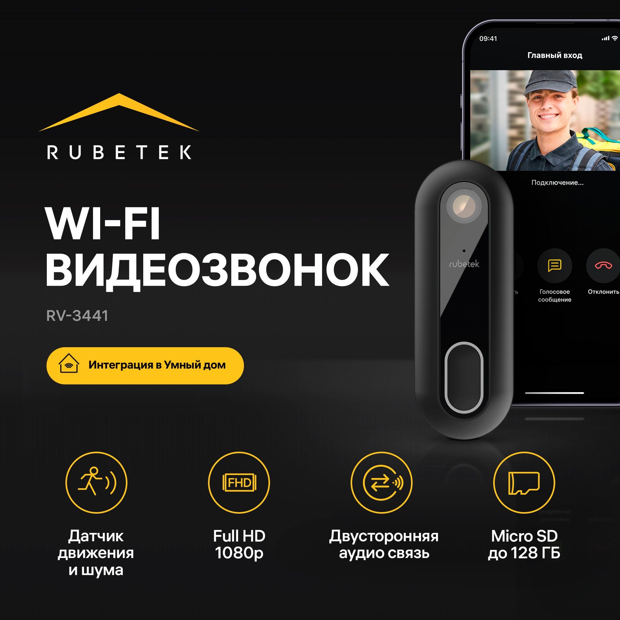 Вызывная панель Rubetek RV-3441 купить по низким ценам в интернет-магазине  OZON (1173644081)