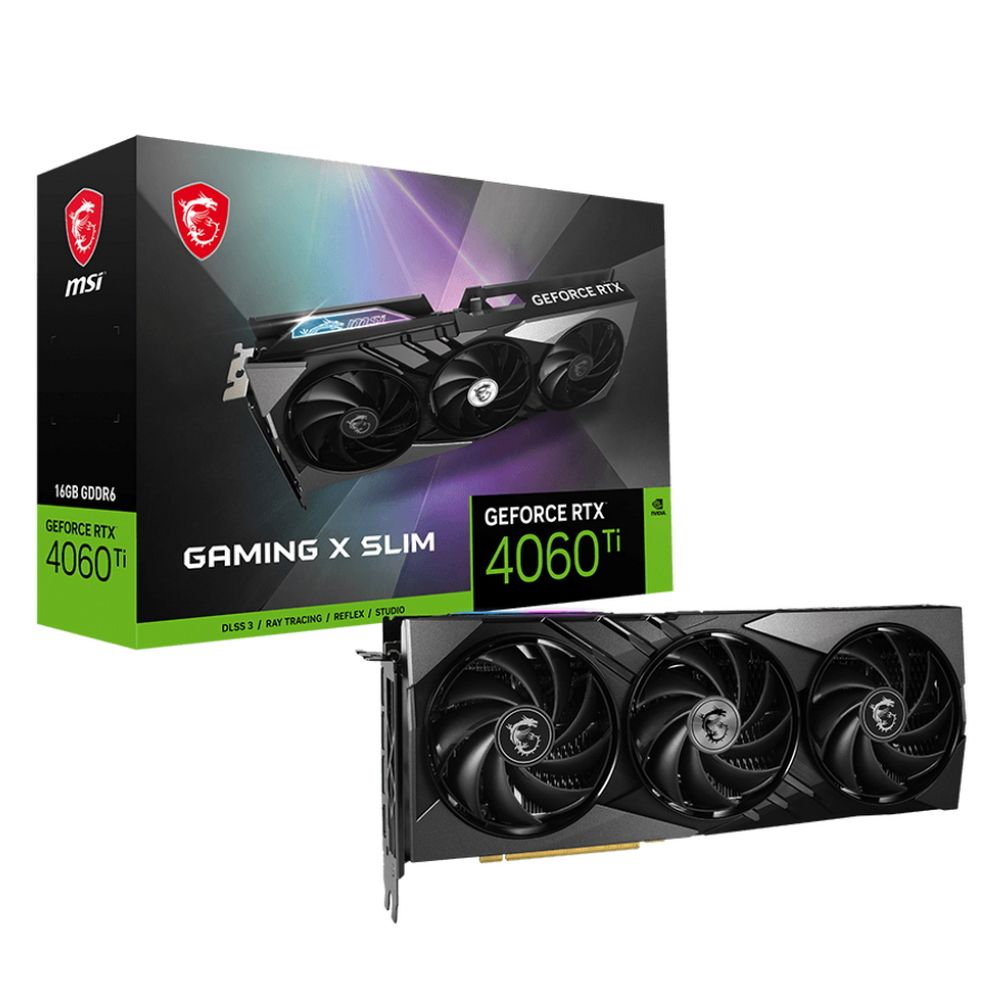 MSI Видеокарта GeForce RTX 4060 Ti 16 ГБ (RTX 4060 Ti GAMING X SLIM 16G)