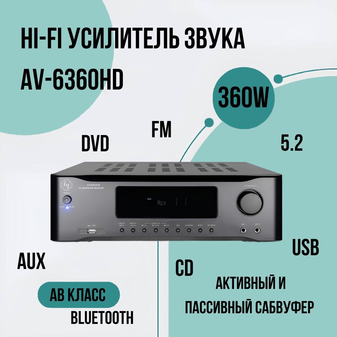 Интегральный усилитель HYPER SOUND, 5.2 - купить по выгодной цене в  интернет-магазине OZON (1187197113)