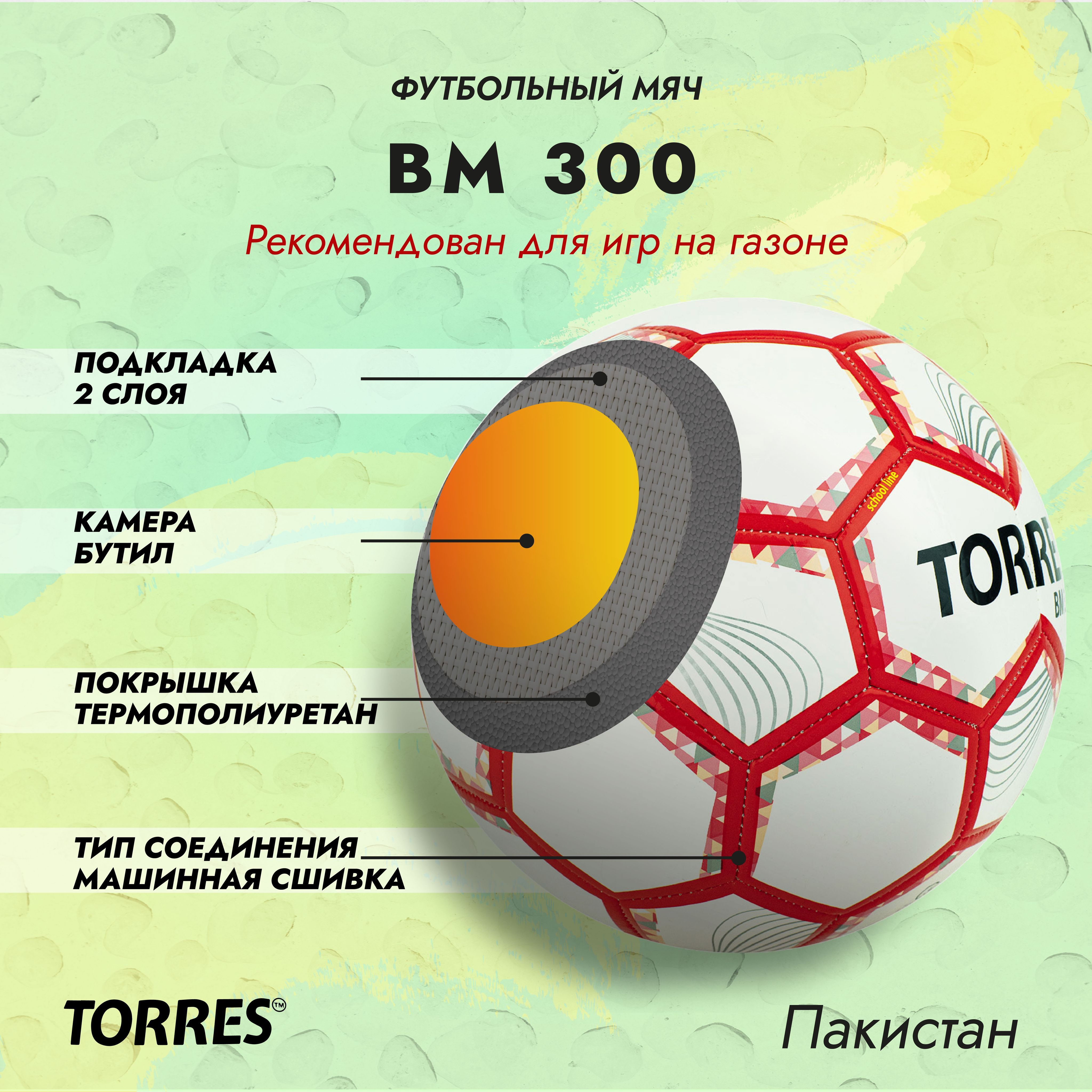 Футбольный мяч TORRES BM300, 4 размер купить по выгодной цене в  интернет-магазине OZON (177377670)