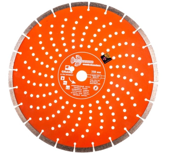 Диск алмазный Trio сегментный армированыйбетон 350*25,4/20мм GUS729