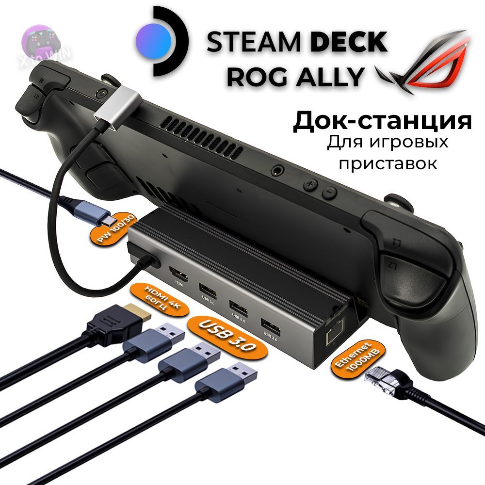 Док-станция для Valve Steam Deck, Asus ROG Ally 6 в 1