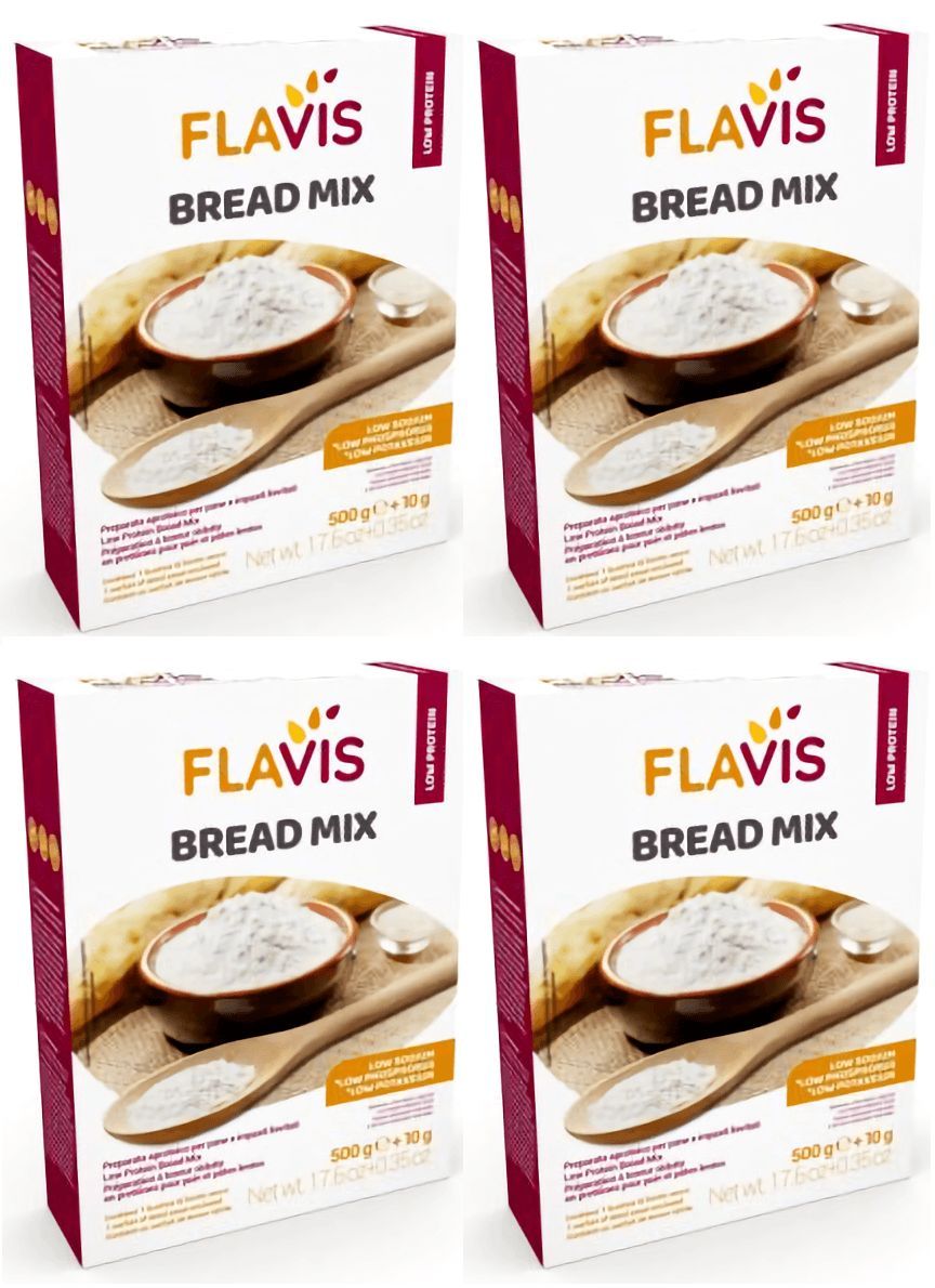 Смесь для выпечки хлеба Flavis Bread mix, низкобелковая, 4 шт по 510  г(500+10)