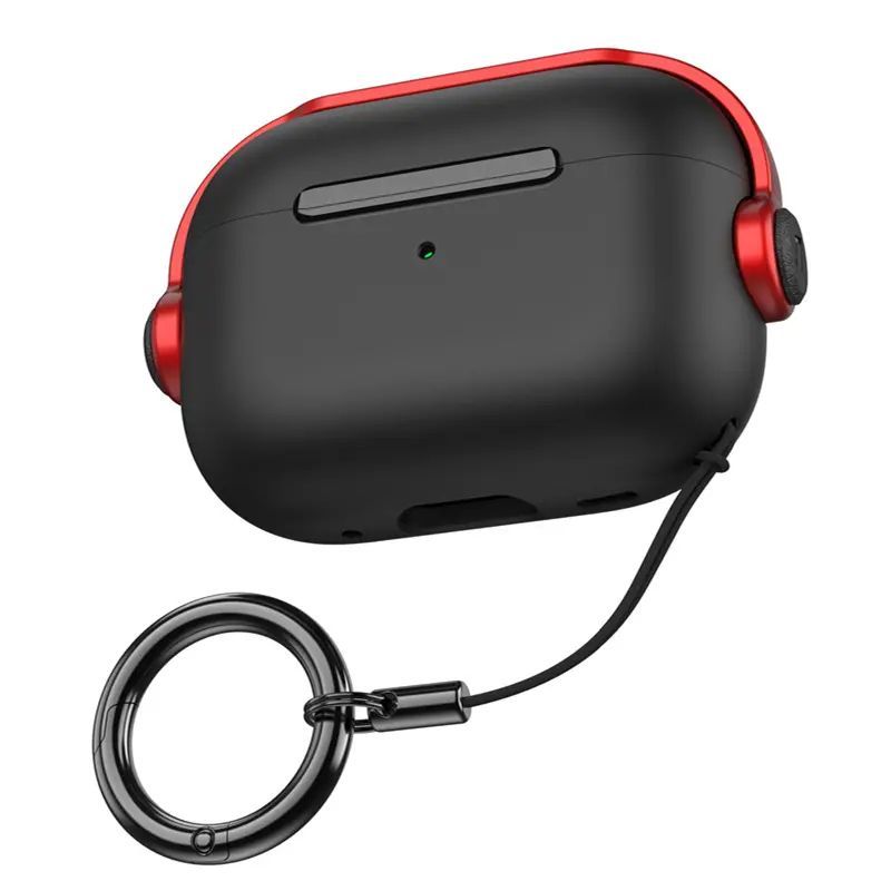 Чехол для AirPods Pro 2 / Новый дизайн, силиконовый чехол для Аирподс Про 2, Цвет: Черный + красный купить на OZON по низкой цене (1234286668)