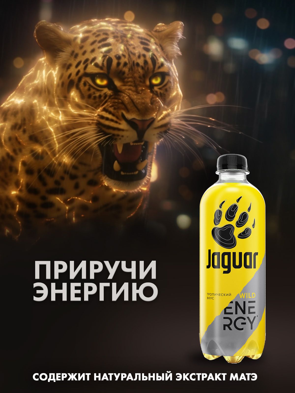 Энергетический напиток Jaguar Cult Ягодный вкус 0.45 л