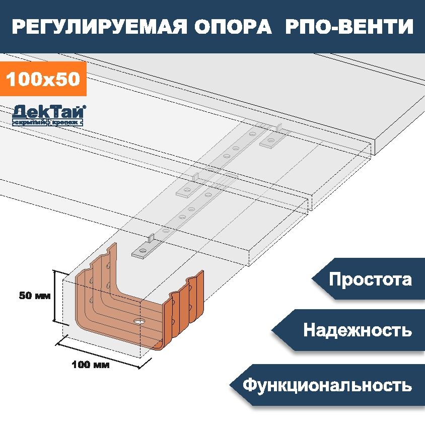 ОпораТМДекТайлаги,бруса,балкидляопорно-лаговыхконструкцийРПОВенти100х70х50П5шт