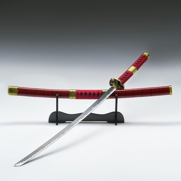 Красные ножны. X951 - сувенирная катана\. Подставка для японских мечей. Прочные катаны. Подставка для катаны.