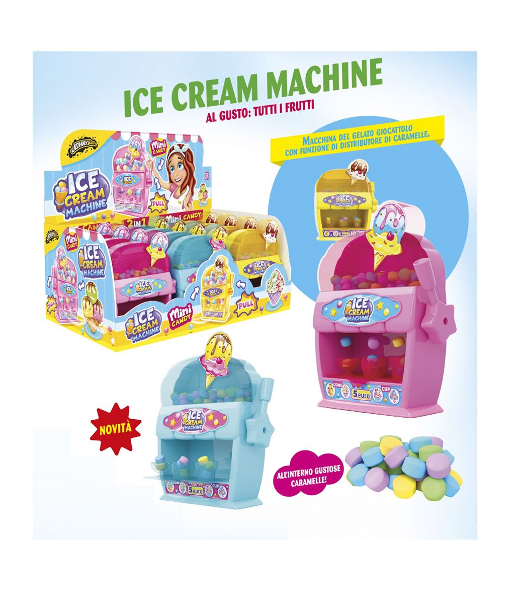 Игрушка Johny Bee Ice Cream Machine / Аппарат для мороженого с конфетами,  12 шт по 8г - купить с доставкой по выгодным ценам в интернет-магазине OZON  (1298322393)