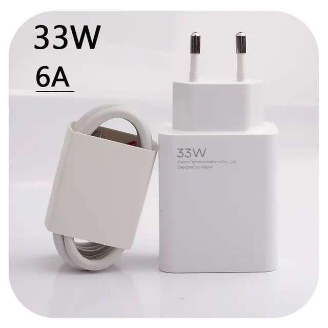 Сетевоезарядноеустройство33ВТ/СЗУдлятелефона33W/+кабельTYPE-C/USBA/Белый