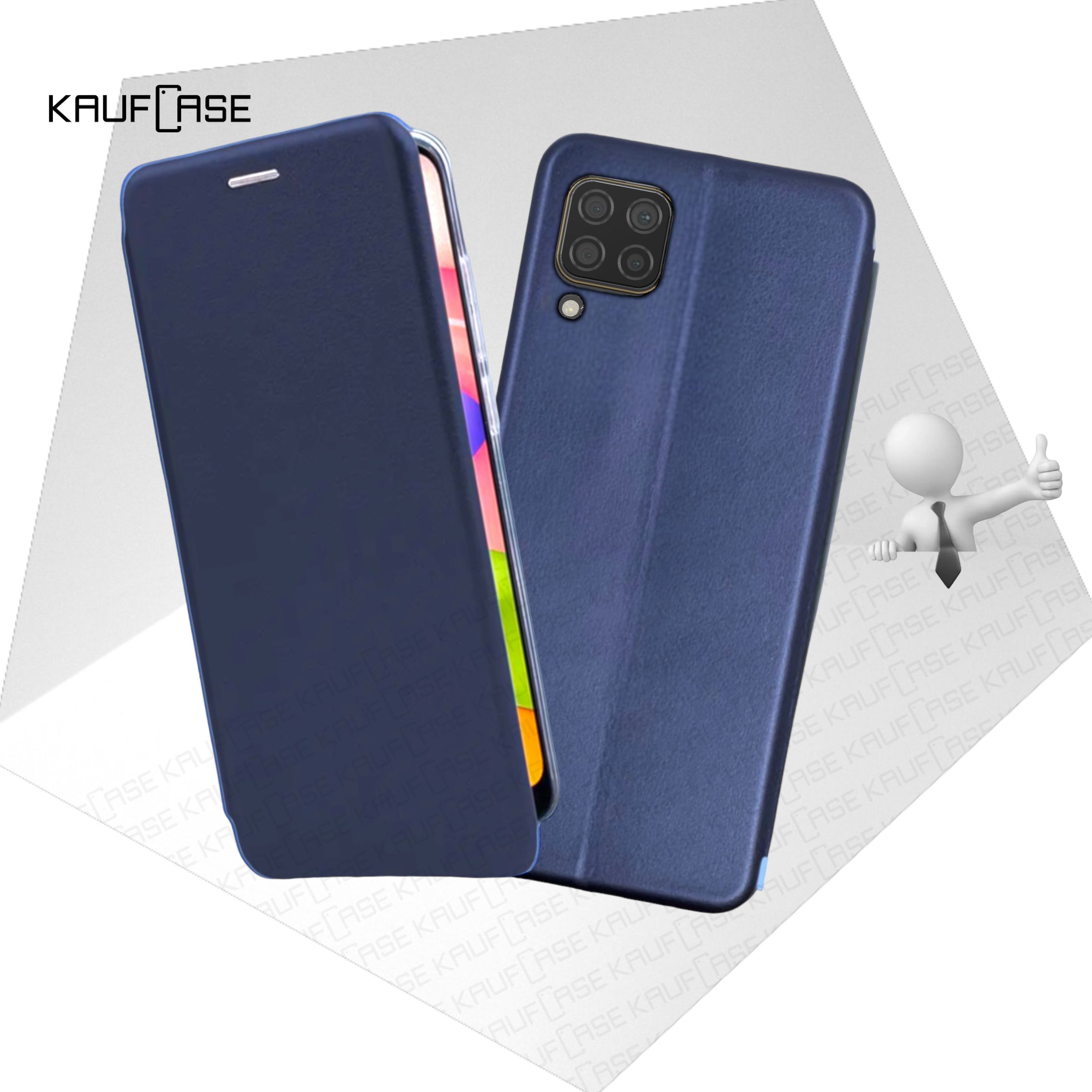 Чехол книжка KaufCase для телефона Huawei P40 Lite (JNY-LX1) (6.4"), темно-синий. Трансфомер