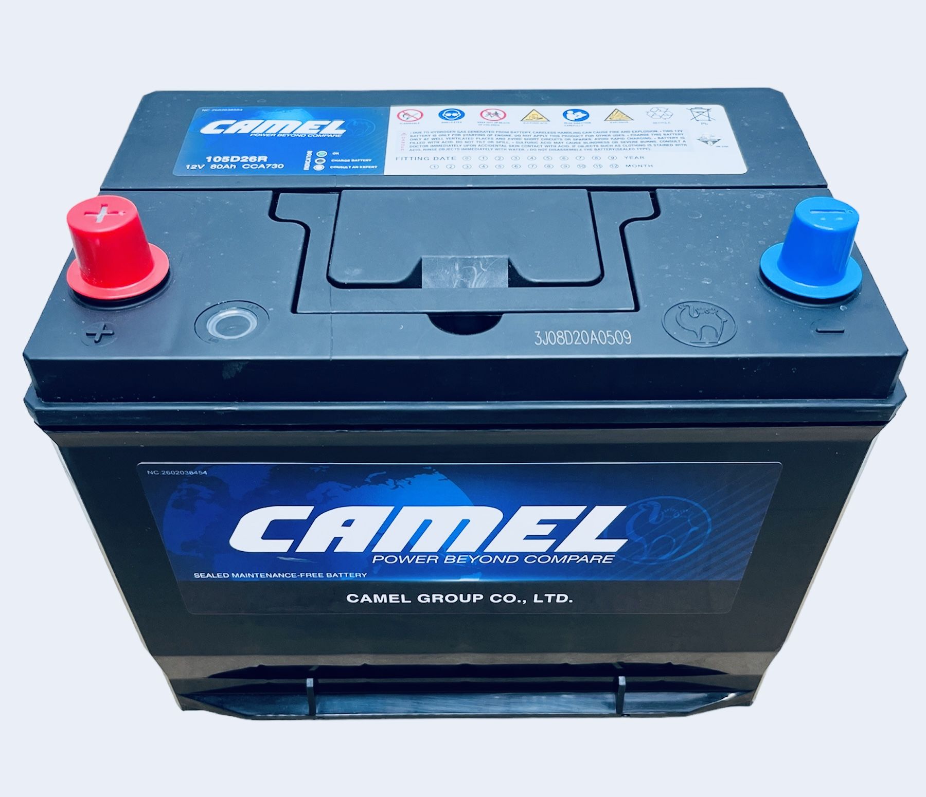 Аккумулятор автомобильный CAMEL 105D26R 80 Ач 730 A п.п. 260х175х225