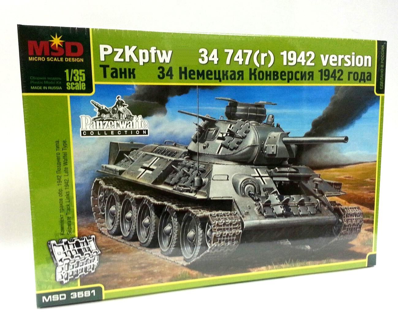 MSD 3581 Сборная модель Макет Танк 34 немецкая конверсия 1942 года 1/35