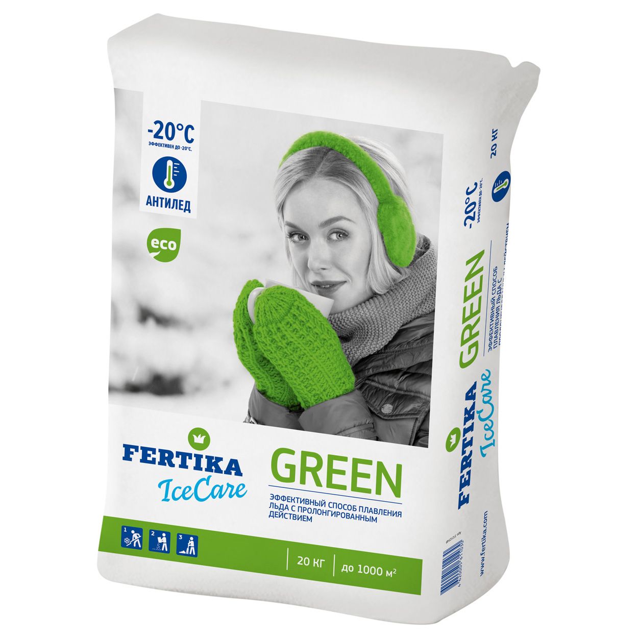 Противогололедный реагент FERTIKA IceCare Green 20кг