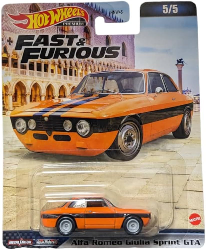 Коллекционная Premium машинка Hot Wheels Alfa Romeo Giulia Sprint GTA  Orange (коллекция Fast & Furious 2023, 5/5 mix 3) - купить с доставкой по  выгодным ценам в интернет-магазине OZON (1398947766)