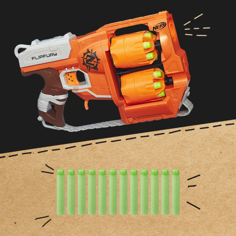 nerf guns zombie strike flipfury