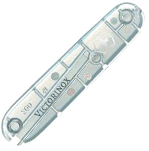 Передняя накладка для швейцарских складных ножей VICTORINOX 91 мм, пластиковая, полупрозрачная серебристая #1