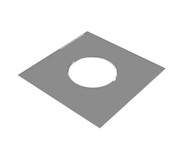 Элемент дымохода ППУ (лист с отверстием) 500х500, диаметр 115мм, нержавеющая сталь 0,5 мм, УМК  #1