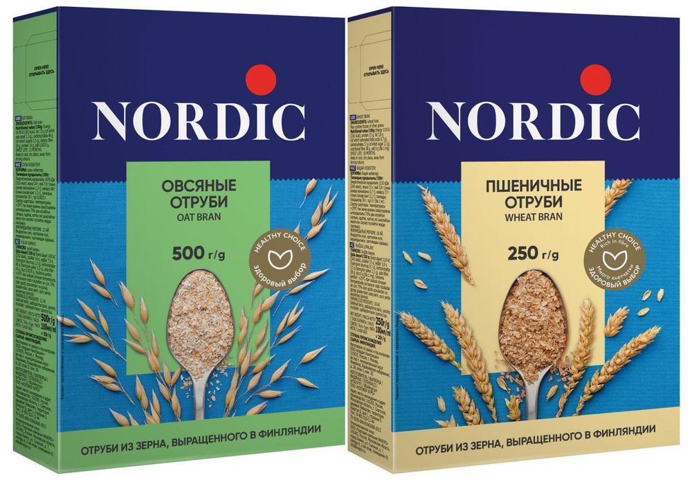 Nordic отруби (овсяные 500г + пшеничные 250г), 2шт #1
