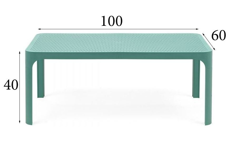 Столик журнальный уличный дачный NARDI Net Table 100х60 см, цвет ментоловый  #1