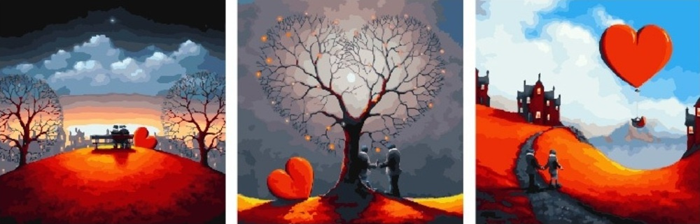 Картина по номерам Paintboy Original "Сердечные картины " 50х50 см ...