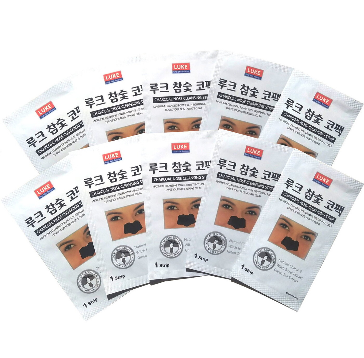 Очищающие полоски от черных точек, Luke Charcoal Nose Cleansing Strips