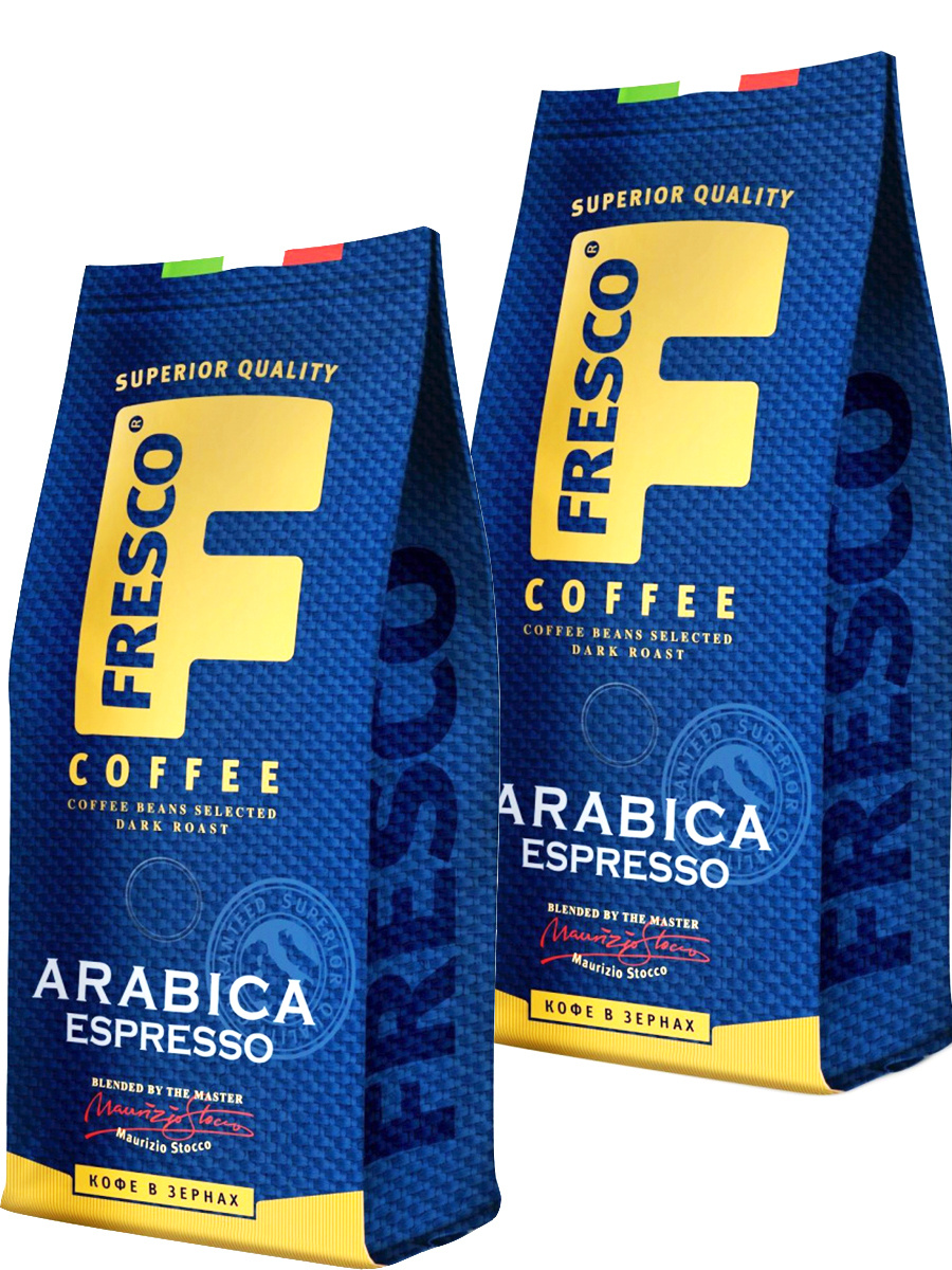 FRESCO Кофе Arabica Espresso в зернах, 200 г х 2 упаковки — купить в ...