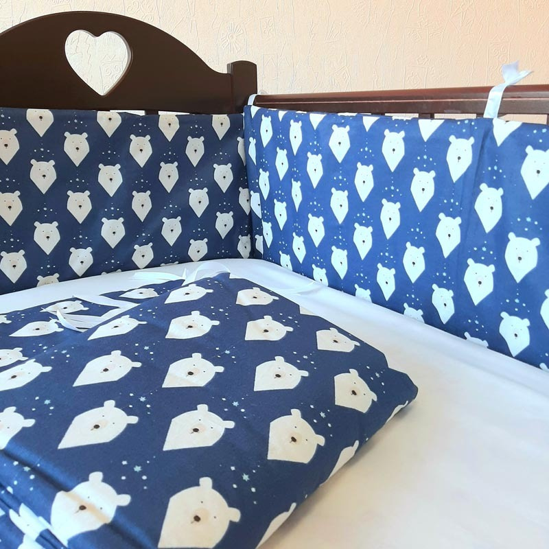 Бортики плоские BONA SLEEP в детскую кроватку для новорожденных "Мишки ...