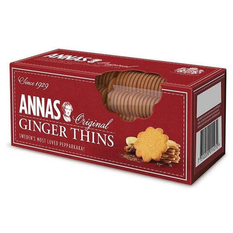 Печенье песочное имбирное тонкое ANNAS "Ginger Thins" (Швеция), 150 г  #1