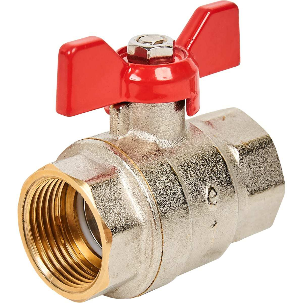 Кран шаровый 1\", внутренняя-внутренняя резьба, никелированная латунь ...