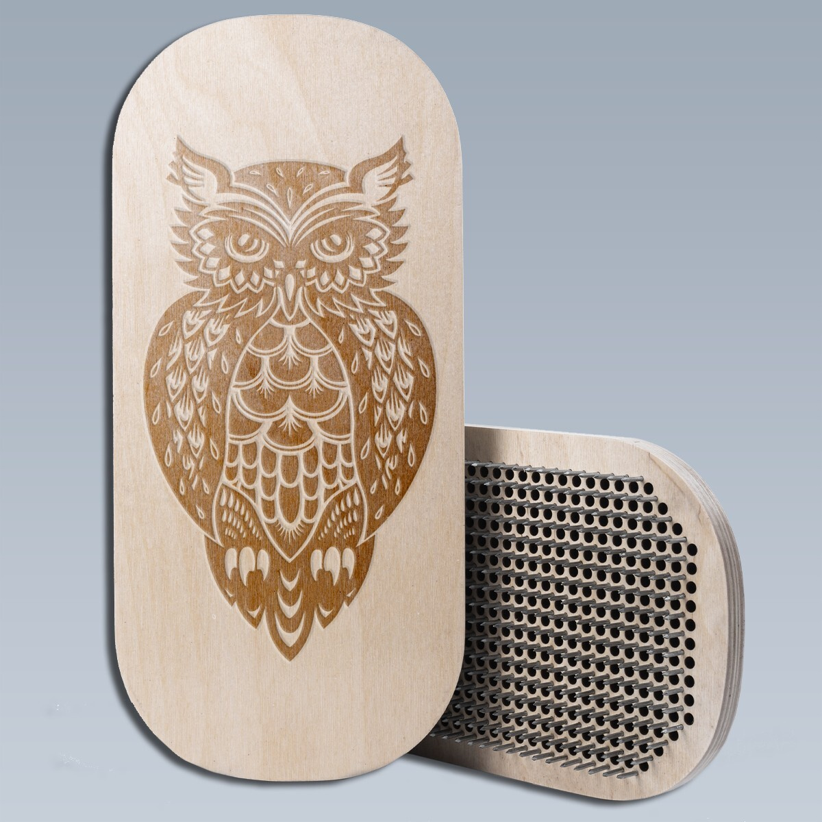 Доска с гвоздями Садху для Йоги / Овал / животные сова - 1888 / Светлая ...