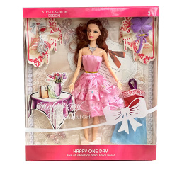Кукла / кукла для девочки / кукла набор / шарнирная кукла / кукла шарнирная / кукла с одеждой и аксессуарами / кукла с 2 платьями и аксессуарами (расческа, колье или заколка) в коробке, 30 см, платье светло-розовое. 🎀 Для девочек