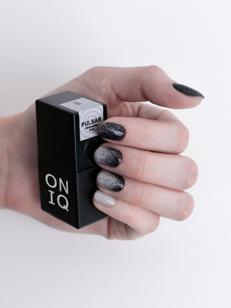 Плотный гель-лак ONIQ серебристого с шиммером оттенка PANTONE Pulsar ...