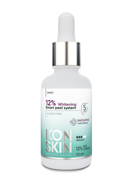 ICON SKIN Пилинг отбеливающий для лица 12% комплекс кислот. Для всех ...