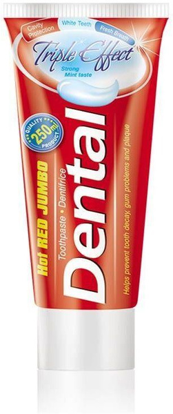 Зубная паста Dental Hot Red Jumbo Triple effect. Тройной эффект Rubella ...