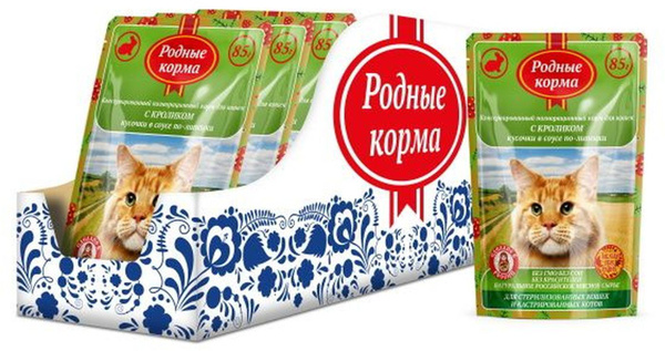 Влажный корм для кошек Родные Корма стерилизованных и стерилизованных ...