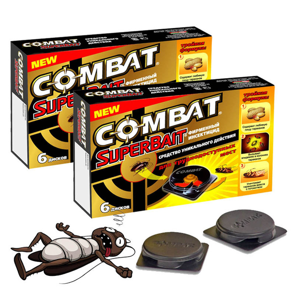Combat (Комбат) Super Bait ловушка от тараканов 6 шт -2шт. - купить с ...