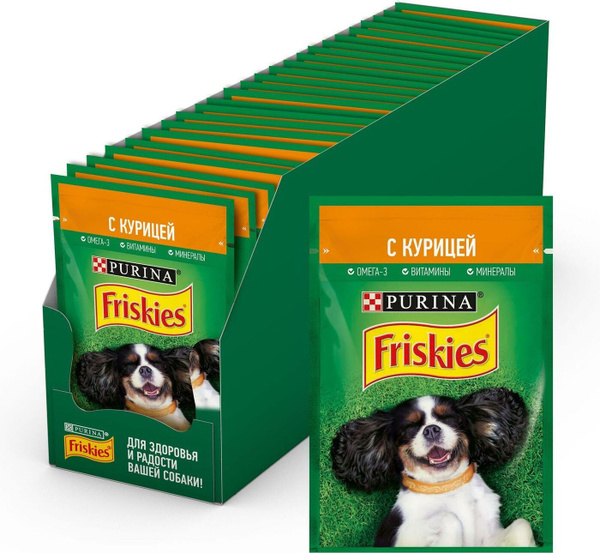 Влажный корм для собак Friskies Adult, кусочки в соусе с курицей, 24 х ...