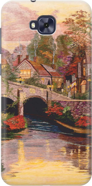 Cиликоновый чехол Вид на живописный мост на Asus Zenfone 4 Selfie ...