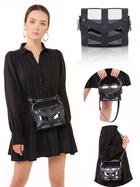 Сумка женская поясная прозрачная из натуральной кожи маленькая - купить ...