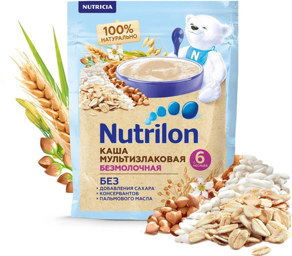 Каша безмолочная Nutrilon мультизлаковая с 6 мес., 180г - купить с ...
