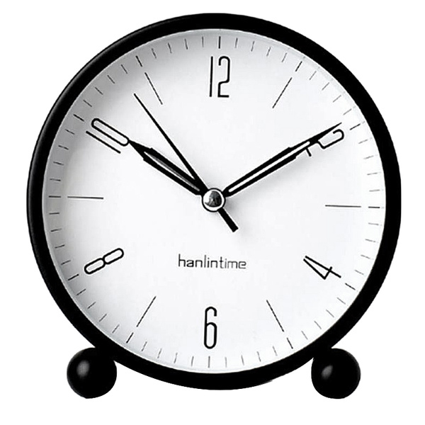Hanlintime Аналоговый будильник, Маленькие настольные часы простой ...